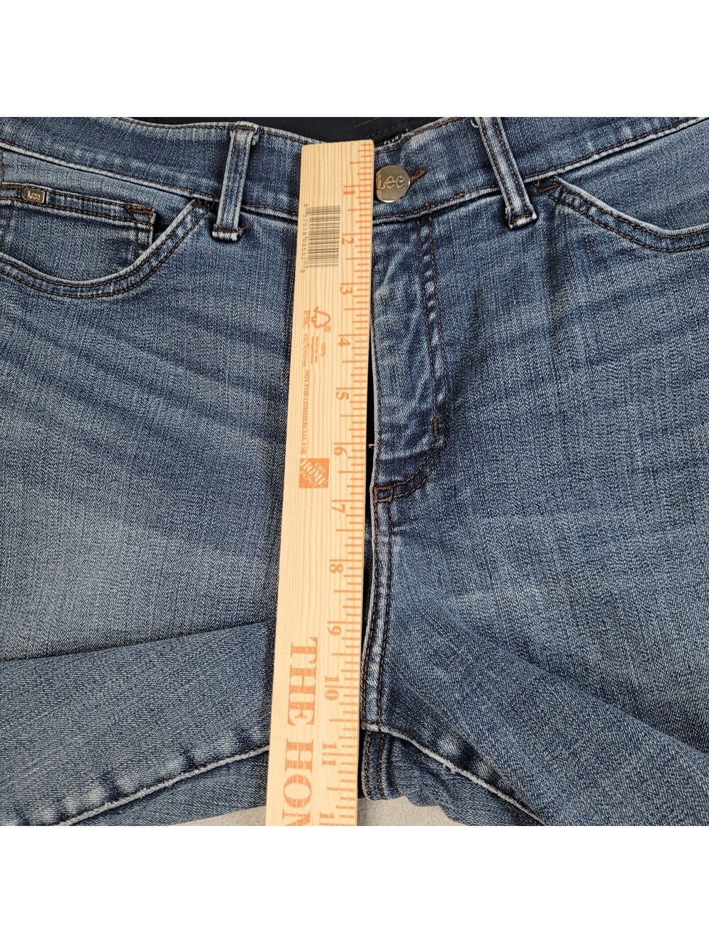 Lee Regular Fit Straight Leg Mid Rise Jeans Flex Motion Blue Denim Womens - Picture 5 of 8